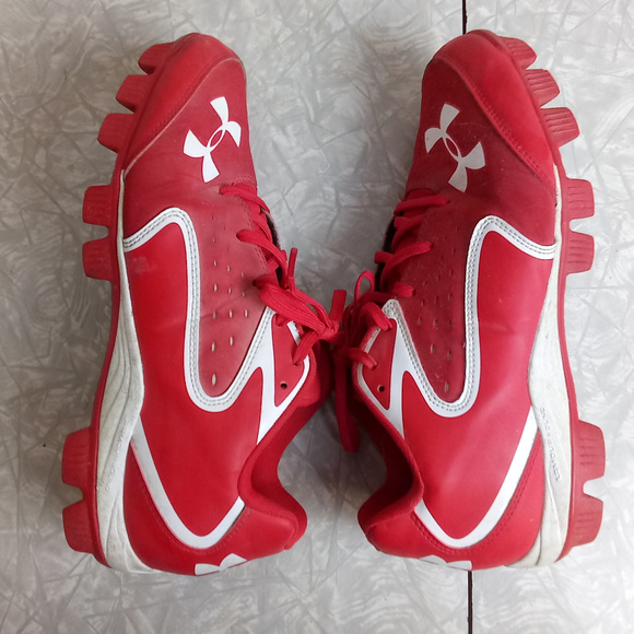 MLB Authentic Red & White Under Armour Cleats main image 7